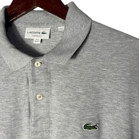 Lacoste Men's Classic Fit Long Sleeve XL.12.12 Polo Gray Chine - Picture 8 of 13